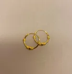 Creoler - Ø 14 mm øreringe forgyldt sølv med kugle og 4 x snoning, Creoler - øreringe, susanne friis bjørner, maanesten, stine a, guld, ægte, guldhoops, hoops, creoler, runde, enamel, runde ringe, runde øreringe, guldbelagte, sterling sølv, biti, ribe, kvalitet, smukke, cool, nyheder, nye, billige, smarte