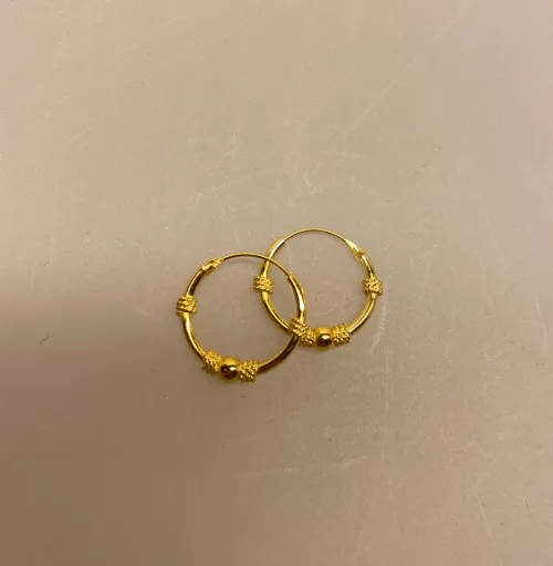 Creoler - Ø 14 mm øreringe forgyldt sølv med kugle og 4 x snoning, Creoler - øreringe, susanne friis bjørner, maanesten, stine a, guld, ægte, guldhoops, hoops, creoler, runde, enamel, runde ringe, runde øreringe, guldbelagte, sterling sølv, biti, ribe, kvalitet, smukke, cool, nyheder, nye, billige, smarte