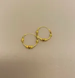 Creoler - Ø 14 mm øreringe forgyldt sølv med kugle og 4 x snoning, Creoler - øreringe, susanne friis bjørner, maanesten, stine a, guld, ægte, guldhoops, hoops, creoler, runde, enamel, runde ringe, runde øreringe, guldbelagte, sterling sølv, biti, ribe, kvalitet, smukke, cool, nyheder, nye, billige, smarte