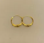 Creoler - Ø 14 mm øreringe forgyldt sølv med kugle og S-mønster, julegave, gaveide, øreringe, ørenringe, hoops, runde ringe, guldøreringe, runde ringe, guld hoops, gyldne, guldbelagte, forgyldte, sterling, sølv, ægte, billige, flotte, moderne, maanesten, a hjort, enamel, pico, stine a, susanne friis bjørner, pernille corydon, dansk design, biti, ribe, holdbare