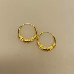 Creoler - Ø 14 mm øreringe forgyldt sølv med snoning og S-mønster, Creoler - Ø 14 mm øreringe forgyldt sølv med kugle og S-mønster, julegave, gaveide, øreringe, ørenringe, hoops, runde ringe, guldøreringe, runde ringe, guld hoops, gyldne, guldbelagte, forgyldte, sterling, sølv, ægte, billige, flotte, moderne, maanesten, a hjort, enamel, pico, stine a, susanne friis bjørner, pernille corydon, dansk design, biti, ribe, holdbare