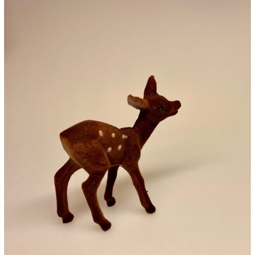 Klassisk Bambi - brun velour - hind, Klassisk Bambi - brun velour - buk, bambi, hjort, rå, då, dådyr, rådyr, stag, hirsh, gammeldags, nostalgisk, biti, ribe, julepynt, dekoration, stilleben,