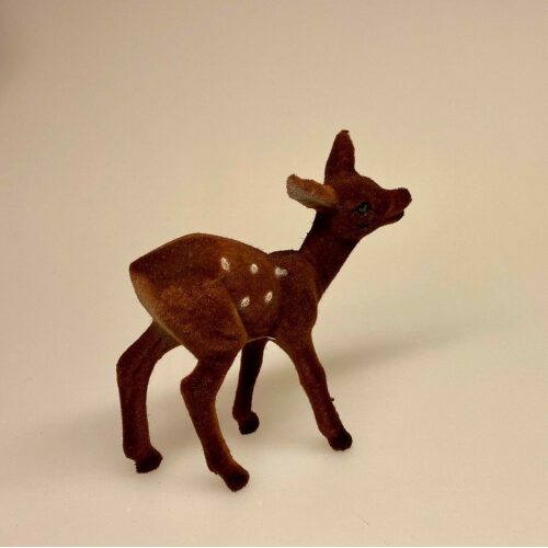Klassisk Bambi - brun velour - hind, Klassisk Bambi - brun velour - buk, bambi, hjort, rå, då, dådyr, rådyr, stag, hirsh, gammeldags, nostalgisk, biti, ribe, julepynt, dekoration, stilleben, skovens dyr, naturlig, jul, påske,