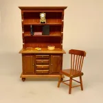 Miniature Buffet med skuffer - Nød, buffet, reol, skab, køkkenskab, dukkemøbler, Miniature Buffet lav - Hvid, buffet, skab, kommode, reol, møbel, dukkehus, nissebo, dukkehusmøbler, miniature