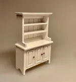 Miniature Buffet med underskabe - Hvid, Miniature Buffet lav - Hvid, buffet, skab, kommode, reol, møbel, dukkehus, nissebo, dukkehusmøbler, miniature