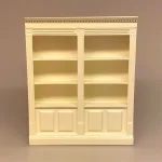 Miniature Butiksreol cremefarvet dobbelt, butik, butiksreol, dukkehus, dukkebutik, købmand, konditori, bager, høker, legetøj, miniature, miniaturer, dukkehusmøbler, til, tilbehør, dukkehus, legetøj, 1:12, dukkestue, nissebutik, nissekøbmand, biti, ribe