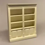 Miniature Butiksreol cremefarvet dobbelt, butik, butiksreol, dukkehus, dukkebutik, købmand, konditori, bager, høker, legetøj, miniature, miniaturer, dukkehusmøbler, til, tilbehør, dukkehus, legetøj, 1:12, dukkestue, nissebutik, nissekøbmand, biti, ribe