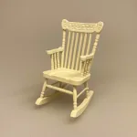 Miniature Gyngestol creme, gyngestol, rocking, chair, ænestol, bedstefar, bedstemor, kamin, nisser, nissehus, nissebo, nissedør, nissemøbler, nissestol, miniature, miniaturer, sangskjuler, symbolsk, gave, gavekort, penge, cremefarvet, flødefarvet, dukkehus, dukkehusmøbler, dukkehustilbehør, dukkehusting, til, dukkehuset, biti, ribe