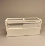 Miniature Lang Disk Hvid. butik, købmand, købmandsbutik, høker, spækhøker, bager, konditori, dukkehusmøbler, dukkehusbutik, miniature, miniaturer, dukkehusting, dukkehustilbehør, ting til, dukkehus, dukkehuset, nisser, nissebo, nissedør, nissehus, dukkebutik, biti, ribe