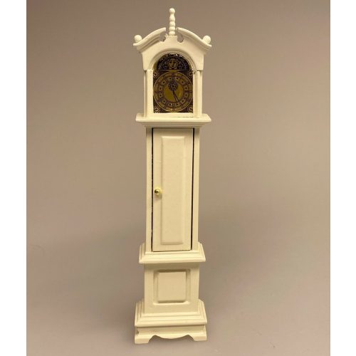 Miniature Standur cremefarvet, Miniature Standur mahogny, standur, standerur, bornholmer, bornholmerur, dukkehus, til dukkehuset, dukkehusting, dukkehustilbehør, miniature, miniaturer, minatures, små ting, nisseting, nisse tilbehør, ting til nisser, 1:12, biti, ribe, dukketing, dukkestue, træur, ur af træ,