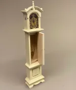 Miniature Standur cremefarvet, Miniature Standur mahogny, standur, standerur, bornholmer, bornholmerur, dukkehus, til dukkehuset, dukkehusting, dukkehustilbehør, miniature, miniaturer, minatures, små ting, nisseting, nisse tilbehør, ting til nisser, 1:12, biti, ribe, dukketing, dukkestue, træur, ur af træ,