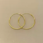 Creoler - Ø 25 mm Øreringe Forgyldt Sølv - Glatte Hoops 1,2 mm, Creoler - øreringe forgyldt sølv - mellemstore Hoops (25 mm), tynde, hoops, creoler, runde ringe, runde, øreringe, ørenringe, guldøreringe, guldhoops, ægte, guldbelagt, forgyldt, sterling sølv, sølv, holdbare, billige, nikkelfri, allergitestede, maanesten, tilbud, stine a, enamel, moderne, danske brands, dansk design, basic, plain, enkle, cool, lette, biti, ribe