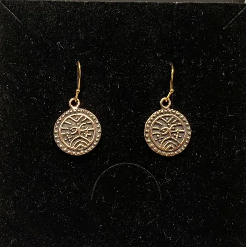 Bronze Ørehængere - Ribemønt, mønt, numismatiker, bracteat, gammel, gamle, vikingfund, ribe, udgravninger, skat. sølvskat, hedeby, vikingetiden, vikingesmykker, vikingeøreringe, øreringe, hængeøreringe, ørehængere, bronze, gylden, kobber, kobberbryllup, kobbersmykker, nordiske, guder, mytologi, aser, odin, thor, ydun, idun, freja, frej, odinsmaske, fabeldyr, museumssmykker, museums, kopi, kopismykker, biti, ribe, ansgar, dronning, dagmar, vadehavet, riberhus, valdemar,
