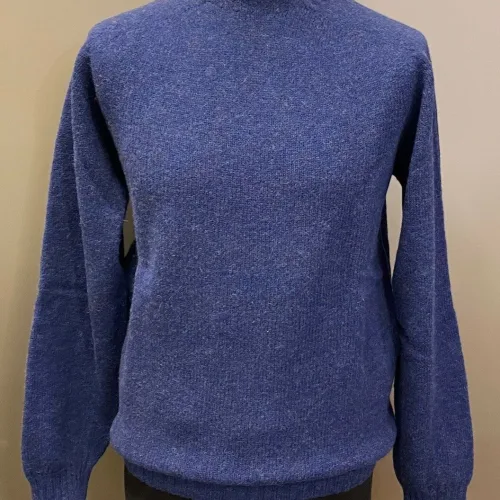 Harley of Scotland - Lambswool Pullover Uni Kongeblå, royal blue, coboltblå, koboltblå, klr blå, Harley of Scotland - Unisex Uld Pullover - tofarvet, turkis, blå, blågrøn, sporty, herremodel, herrestrik, herresweater, uldtrøje, uldpullover, pullover, striktrøje, strik, trøje, let, lun, tynd, lang, damestrik, biti, speciel, skotsk