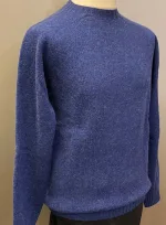 Harley of Scotland - Lambswool Pullover Uni Kongeblå, royal blue, coboltblå, koboltblå, klr blå, Harley of Scotland - Unisex Uld Pullover - tofarvet, turkis, blå, blågrøn, sporty, herremodel, herrestrik, herresweater, uldtrøje, uldpullover, pullover, striktrøje, strik, trøje, let, lun, tynd, lang, damestrik, biti, speciel, skotsk