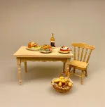 Miniature Spisebord - Natur, ubehandlet, lyst, træ, Miniature Spisebord med Skuffe - Brunt,Miniature Spisebord med Skuffe, spisebord, dukkehusmøbler, dukkehus, dukkehuset, dukkehustilbehør, dukkehusting, miniature, miniaturer, ting til dukkehus, firkantet, biti, ribe, gavekort, symbolsk gave, gave, bord i gave, gavekort til møbler,valnød, valnøddebrunt, brun bejdset, brunt bord, spisebord