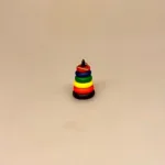 Miniature Top med Kulørte Ringe, ringspil, stabeltårn, top, legetøj, dukkebørn, børneværelse, dukkehus, ting til, dukkehusting, dukkehustilbehør, 1:12, dukkehuset, nisser, nissebørn, nissedør, julemandens, værksted, julekalender, for børn, miniature, biti, ribe