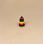Miniature Top med Kulørte Ringe, ringspil, stabeltårn, top, legetøj, dukkebørn, børneværelse, dukkehus, ting til, dukkehusting, dukkehustilbehør, 1:12, dukkehuset, nisser, nissebørn, nissedør, julemandens, værksted, julekalender, for børn, miniature, biti, ribe