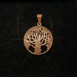 Vikinge vedhæng i bronze - Livets træ Yggdrasil Eg, egetræ, asketræ, Vikinge vedhæng i bronze - Livets træ - rund Yggdrasil