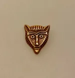 Bronze Vikingevedhæng - Fenris Ulvehoved Fladt, Bronze Vikingevedhæng - Fenris Ulvehoved, ulv, ulvehoved, fenris, fenrisulven, loke, asgård, aser, nordiske, guder, museumssmykker, museums, mytologi, myter, mytisk, dyr, smykke, vedhæng, bronze, gylden, vikingesmykker, biti, ribe, fund, specielt, flot, tungt, gedigent