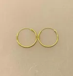 Creoler - Ø 18 mm øreringe forgyldt sølv - glatte Hoops 1,2 mm, tynde, små, glatte, hoops, runde, øreringe, ringe, ørenringe, gyldne, guld, ægte, forgyldte, forgyldt, sølv, sterling sølv, guldbelagt, enkle, simple, hverdags, smykker, stine a, enamel, maanesten, pico, susanne friis bjørner, biti, ribe, billige, moderne, danske, brands