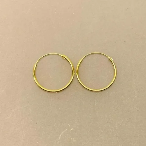 Creoler - Ø 18 mm øreringe forgyldt sølv - glatte Hoops 1,2 mm, tynde, små, glatte, hoops, runde, øreringe, ringe, ørenringe, gyldne, guld, ægte, forgyldte, forgyldt, sølv, sterling sølv, guldbelagt, enkle, simple, hverdags, smykker, stine a, enamel, maanesten, pico, susanne friis bjørner, biti, ribe, billige, moderne, danske, brands