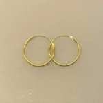 Creoler - Ø 20 mm øreringe forgyldt sølv - glatte Hoops 1,2 mm, hoops, tynde, øerringe, guld, ægte, forgyldte, guldbelagt, runde, hoops,