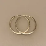 Creoler i sølv Ø 24 mm glatte hoops firkantede, kantet profil, øreringe, sølv, sterling, ægte, flotte, specielle, stillige, sølvsmykker, biti, ribe