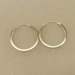 Creoler i sølv Ø 24 mm glatte hoops firkantede, kantet profil, øreringe, sølv, sterling, ægte, flotte, specielle, stillige, sølvsmykker, biti, ribe