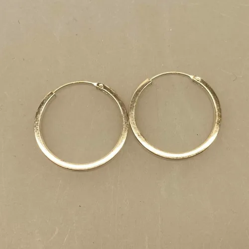 Creoler i sølv Ø 24 mm glatte hoops firkantede, kantet profil, øreringe, sølv, sterling, ægte, flotte, specielle, stillige, sølvsmykker, biti, ribe