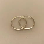 Creoler i sølv Ø 24 mm glatte hoops firkantede, kantet profil, øreringe, sølv, sterling, ægte, flotte, specielle, stillige, sølvsmykker, biti, ribe