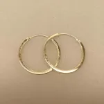 Creoler i sølv Ø 24 mm glatte hoops firkantede, kantet profil, øreringe, sølv, sterling, ægte, flotte, specielle, stillige, sølvsmykker, biti, ribe