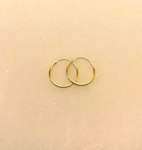 Creoler - Ø 16 mm øreringe forgyldt sølv - glatte Hoops, tykkelse 10 mm, tynde, små, hoops, runde, ringe, øreringe, ørenringe, hoops, ægte, guld, guldbelagt, forgyldt, sølv, sterling sølv, gyldne, billige, hverdags, simple, enkle, glatte, gave, enamel, stine a, maanesten, susanne friis bjørner, danske brands, mærker, cool, hipster, biti, ribe, billige