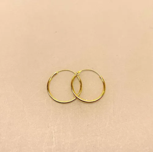 Creoler - Ø 16 mm øreringe forgyldt sølv - glatte Hoops, tykkelse 10 mm, tynde, små, hoops, runde, ringe, øreringe, ørenringe, hoops, ægte, guld, guldbelagt, forgyldt, sølv, sterling sølv, gyldne, billige, hverdags, simple, enkle, glatte, gave, enamel, stine a, maanesten, susanne friis bjørner, danske brands, mærker, cool, hipster, biti, ribe, billige