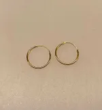 Creoler - Ø 16 mm øreringe forgyldt sølv - glatte Hoops, tykkelse 10 mm, tynde, små, hoops, runde, ringe, øreringe, ørenringe, hoops, ægte, guld, guldbelagt, forgyldt, sølv, sterling sølv, gyldne, billige, hverdags, simple, enkle, glatte, gave, enamel, stine a, maanesten, susanne friis bjørner, danske brands, mærker, cool, hipster, biti, ribe, billige