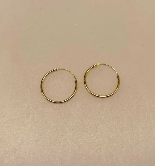 Creoler - Ø 16 mm øreringe forgyldt sølv - glatte Hoops, tykkelse 10 mm, tynde, små, hoops, runde, ringe, øreringe, ørenringe, hoops, ægte, guld, guldbelagt, forgyldt, sølv, sterling sølv, gyldne, billige, hverdags, simple, enkle, glatte, gave, enamel, stine a, maanesten, susanne friis bjørner, danske brands, mærker, cool, hipster, biti, ribe, billige