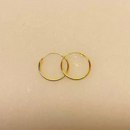 Creoler - Ø 16 mm øreringe forgyldt sølv - glatte Hoops, tykkelse 12 mm, hoops, tynde, små, billige, ægte, guld, guldhoops, hoops, runde, ringe, øreringe, ørenringe, kvalitet, stine a, jane kønig, enamel, maanesten, pico, susanne friis bjørner, danske, brands, mærker, cool, smarte, moderne, ssp2021, gyldne, forgyldt, sterling sølv, sølv, guldbelagt, biti, ribe