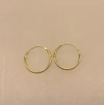 Creoler - Ø 18 mm øreringe forgyldt sølv - glatte Hoops 1,2 mm, tynde, små, glatte, hoops, runde, øreringe, ringe, ørenringe, gyldne, guld, ægte, forgyldte, forgyldt, sølv, sterling sølv, guldbelagt, enkle, simple, hverdags, smykker, stine a, enamel, maanesten, pico, susanne friis bjørner, biti, ribe, billige, moderne, danske, brands