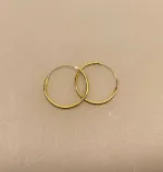 Creoler - Ø 18 mm øreringe forgyldt sølv - glatte Hoops 1,2 mm, tynde, små, glatte, hoops, runde, øreringe, ringe, ørenringe, gyldne, guld, ægte, forgyldte, forgyldt, sølv, sterling sølv, guldbelagt, enkle, simple, hverdags, smykker, stine a, enamel, maanesten, pico, susanne friis bjørner, biti, ribe, billige, moderne, danske, brands