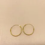 Creoler - Ø 18 mm øreringe forgyldt sølv - glatte Hoops 1,2 mm, tynde, små, glatte, hoops, runde, øreringe, ringe, ørenringe, gyldne, guld, ægte, forgyldte, forgyldt, sølv, sterling sølv, guldbelagt, enkle, simple, hverdags, smykker, stine a, enamel, maanesten, pico, susanne friis bjørner, biti, ribe, billige, moderne, danske, brands