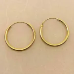 Creoler - Ø 25 mm øreringe forgyldt sølv - glatte Hoops 2 mm, tykke, chunky, creoler, øreringe, ørenringe, runde, ringe, gyldne, forgyldte, guldbelagte, guld, ægte, billige, stine a, enamel, maanesten, biti, ribe