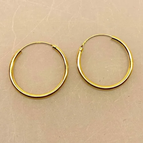 Creoler - Ø 25 mm øreringe forgyldt sølv - glatte Hoops 2 mm, tykke, chunky, creoler, øreringe, ørenringe, runde, ringe, gyldne, forgyldte, guldbelagte, guld, ægte, billige, stine a, enamel, maanesten, biti, ribe