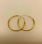 Creoler - Ø 25 mm øreringe forgyldt sølv - glatte Hoops 2 mm, tykke, chunky, creoler, øreringe, ørenringe, runde, ringe, gyldne, forgyldte, guldbelagte, guld, ægte, billige, stine a, enamel, maanesten, biti, ribe
