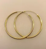 Creoler - Ø 45 mm øreringe - glatte Hoops forgyldt sølv 2 mm, tykke, kraftige, store, hoops, creoler, øreringe, ørenringe, runde ringe, gyldne, forgyldte, ægte, guld, guldbelagt, sterling, sølv, billige, god kvalitet, smykker, simple, statement, enkle, flotte, elegante, danske brands, guldøreringe, enamel, pico, stine a, maanesten, biti, ribe