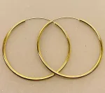 Creoler - Ø 45 mm øreringe - glatte Hoops forgyldt sølv 2 mm, tykke, kraftige, store, hoops, creoler, øreringe, ørenringe, runde ringe, gyldne, forgyldte, ægte, guld, guldbelagt, sterling, sølv, billige, god kvalitet, smykker, simple, statement, enkle, flotte, elegante, danske brands, guldøreringe, enamel, pico, stine a, maanesten, biti, ribe