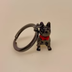 Nøglering - Fransk Bulldog Antrazit, hund, halsbånd, sort, bulldog, ting med, hunde, nøglering, speciel, hundenøglering, antrazit, blank, gaveide, gave, biti, ribe