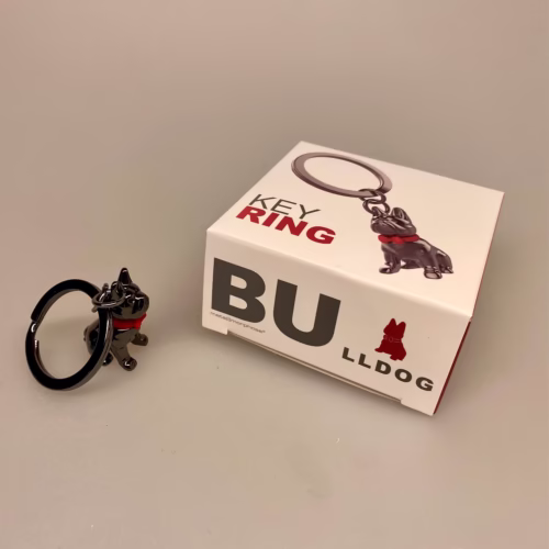 Nøglering - Fransk Bulldog Antrazit, hund, halsbånd, sort, bulldog, ting med, hunde, nøglering, speciel, hundenøglering, antrazit, blank, gaveide, gave, biti, ribe
