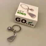 Nøglering Golfjern og Bold Mat Sølv, golf, golfsport, golfmatch, golfspil, golfspiller, golfting, golfudstyr, match, putter, jern, 5-jern, golfbold, gave, symbolsk, green-fee, gavekort, konfirmand, konfirmation, golfferie, biti, ribe, golfnøglering, personlig, gave, praktisk, eksklusiv, lækker dansk, design,