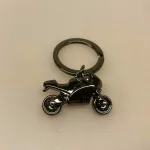 Nøglering Motorcykel - Blank Antrazit, MC, motorcykel, fart, ræs, cross, motorcross, rally, ørekenrally, vind i håret, motorcykelkørekort, gaveide, gave, mc-club, benzin, cool, maskulin, sej, mørk sølv, lækker, flot, til mænd, til manden, biti, ribe