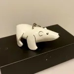 Nøglering af Kernelæder - Isbjørn, isbjørne, polarbjørn, polar bear, antarktis, arktis, nordpolen, grønland, sne, natur, ekspedition, slæde, hundeslæde, rejse, gaveide, nordisk film, knut, isbjørneunge, kær, gaveide, biti, ribe, nøglering,